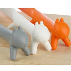 Cute Squirrel Rice Paddle | Orange White Gray Animal Shamoji Non-Stick Spoon - 1 Pc