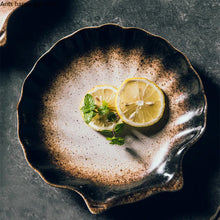 Load image into Gallery viewer, Unique Shell Japanese Dinner Plates | Ceramic Sushi Platters - 1 Pc