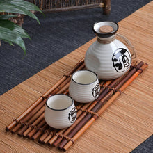 Load image into Gallery viewer, White Vintage Ceramic Sake Bottle Tokkuri Pot with 4 Sake Cup Set for Japanese Wine - 1 Set