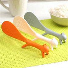 Load image into Gallery viewer, Cute Squirrel Rice Paddle | Orange White Gray Animal Shamoji Non-Stick Spoon - 1 Pc