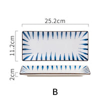 Load image into Gallery viewer, Modern Blue Sushi Plates | Rectangular Japanese Ceramic Sushi Serving Plates - 1 Pc