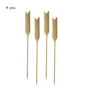 Metal Cocktail Picks | Drink Toothpick Skewer Sticks - 4/10 Pc Set