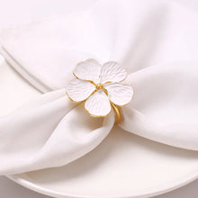 Load image into Gallery viewer, Gold &amp; Silver Plum Blossom Napkin Rings | Dinner Party Cuff - 6 PC Set