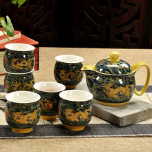 Load image into Gallery viewer, Luxury Dragon Chinese Tea Set | GongFu Ceramic Porcelain Ceremony - 7 Pc