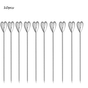 Metal Cocktail Picks | Drink Toothpick Skewer Sticks - 4/10 Pc Set