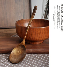 Load image into Gallery viewer, Natural Long Handle Wooden Spoon |  Japanese Rice Noodle Asian Soup Spoons - 1 Pc