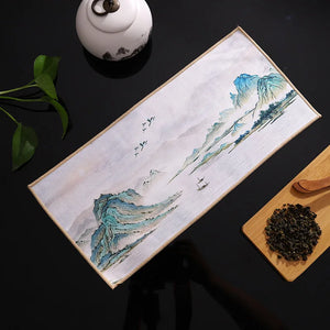 Traditional Chinese Paintings Tea Towel | Absorbent Tea Mat Dish Cloth -  Pc