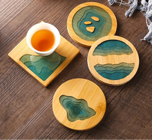 Load image into Gallery viewer, Ocean Cute Coasters | Art Water Nature Wood Bamboo Drinks - 1 Pc