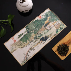 Traditional Chinese Paintings Tea Towel | Absorbent Tea Mat Dish Cloth -  Pc