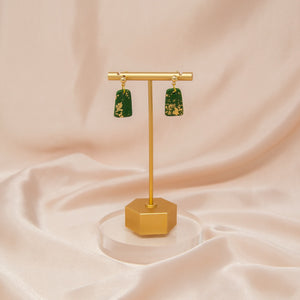 Green & Gold Lucky Fortune Earrings | Lunar New Year Gifts 2025 - 1 Pair