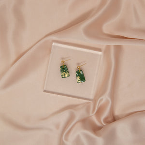 Green & Gold Lucky Fortune Earrings | Lunar New Year Gifts 2025 - 1 Pair