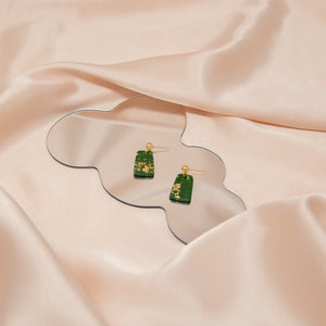 Green & Gold Lucky Fortune Earrings | Lunar New Year Gifts 2025 - 1 Pair