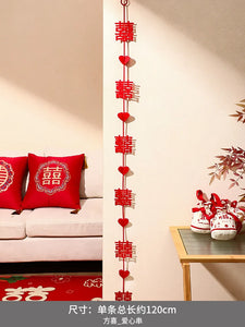 Hanging Wedding Decor | Chinese Vietnamese Happiness Ceremony - 6 pc Set