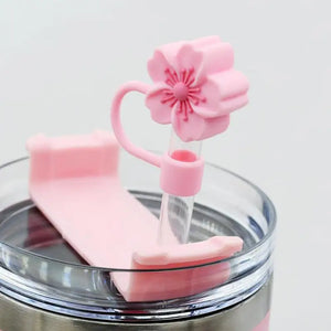 Cute Cherry Blossom Flower Straw Toppers | Sakura Straw Covers - 1 Pc