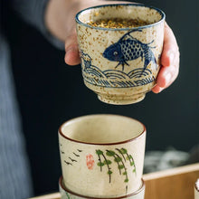 Load image into Gallery viewer, Japanese Yunomi Tea Cup | Retro Hand-Painted Ceramic 180ml