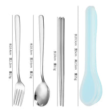 Load image into Gallery viewer, Stainless Steel Cutlery Travel Set | Korean Chopsticks Fork Spoon with Portable Case