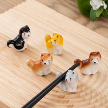 Load image into Gallery viewer, Cute Shiba Inu Chopsticks Holder | Japanese Dog Ceramic Chopstick Rest - 1 Pc