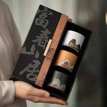 Load image into Gallery viewer, Unique Chinese Mountain 3 Ceramic Tea Cups - 1 Gift Set