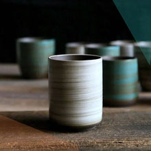 Load image into Gallery viewer, Japanese Yunomi Tea Cup | Crackle Glaze Stoneware, Hand-Painted 230 ml