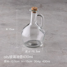 Load image into Gallery viewer, Oil and Vinegar Bottle Jug with Glass Handle and Cork - 1 Pc