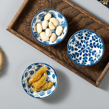 Load image into Gallery viewer, Mini Ceramic Soy Sauce Dish | Blue &amp; White Dipping Bowls - 6 Pc Set