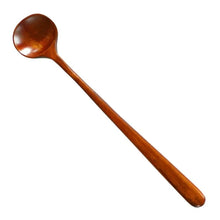 Load image into Gallery viewer, Long Handle Asian Soup Spoons | Natural Wooden Utensil - 1/2 Pc