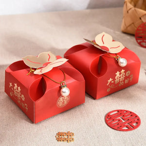 Chinese Paper Gift Boxes | Wedding Decor Guest Favors - 50 Pc Set