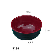 Load image into Gallery viewer, Black &amp; Red Japanese Ramen Bowls | Donburi Soup Melamine Bowl - 1 Pc