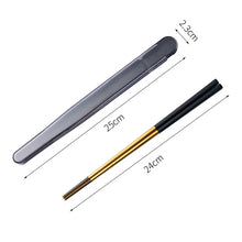 Load image into Gallery viewer, Gold Travel Chopsticks with Case | Stainless Steel Metal Small Portable Camping Chopstick - 1 Pair