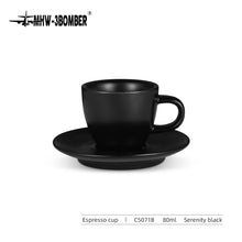 Load image into Gallery viewer, Black &amp; White Demitasse Cups and Saucers | Small Ceramic Espresso - 1 Set