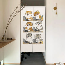 Load image into Gallery viewer, Group of Cats Noren Curtain | Cute Japanese Doorway Curtain Cartoon Kitty - 1 PC