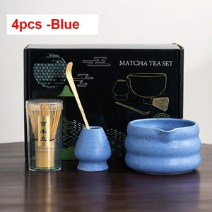 Matcha 4-delige set, Matcha bezemset met Matcha bezemstandaard Matcha 4-delige set, Matcha bezemset met Matcha bezemstandaard
