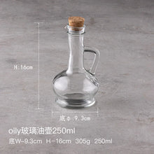 Load image into Gallery viewer, Oil and Vinegar Bottle Jug with Glass Handle and Cork - 1 Pc