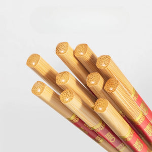 Chinese Wedding Chopsticks Set | Natural Bamboo Double Happiness - 5/10 Pairs