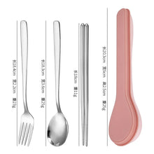 Load image into Gallery viewer, Stainless Steel Cutlery Travel Set | Korean Chopsticks Fork Spoon with Portable Case