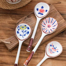 Load image into Gallery viewer, Japanese Ceramic Long Handle Spoon Gift Set | Asian Soup Noodle Rice Spoons