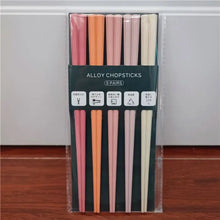 Load image into Gallery viewer, Blue Japanese Multicolor Chopsticks Set | Luxury Alloy - 5 Pairs