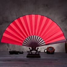 Load image into Gallery viewer, Red Folding Silk Chinese Hand Fan | Cloth Handheld Bamboo - 1 Pc