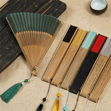 Load image into Gallery viewer, Carved Bamboo Japanese Hand Fan | Traditional Wooden - 1 Pc