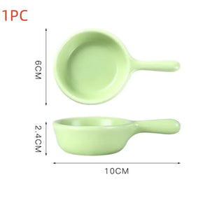 Colorful Mini Dipping Saucer with Handle | Ceramic Japanese Soy Sauce Dish - 1 Pc
