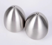 Load image into Gallery viewer, Egg Shape Salt and Pepper Shakers | Stainless Steel Seasoning - 2 Pc set