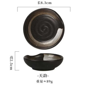 Japanese Soy Sauce Dish | Small Round Plates Ceramic Dipping Bowls  - 1 Pc