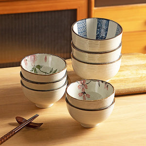 Small Japanese Bowl Set with Gift Box | Ceramic Dishes for Dessert Salad Snacks