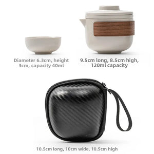 Ceramic Travel Chinese Tea Set | Small Portable Pot Cups Gift