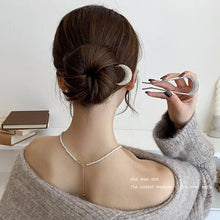 Load image into Gallery viewer, Gold Jewel Moon Metal Hair Sticks for Bun | U-shaped Pins Clips for Styling - 1 Pc