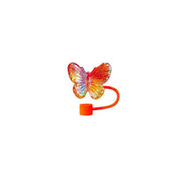 Load image into Gallery viewer, Cute Butterfly Straw Toppers | Silicone Stanley Cover Cap - 1 Pc