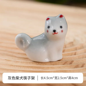 Cute Shiba Inu Chopsticks Holder | Japanese Dog Ceramic Chopstick Rest - 1 Pc