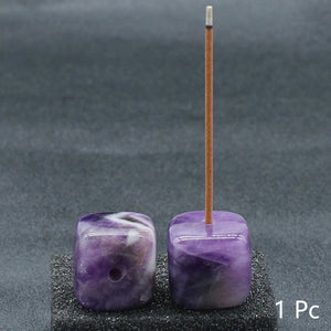 Natural Crystal Incense Holder | Stick Burner Quartz Stone - 1 Pc