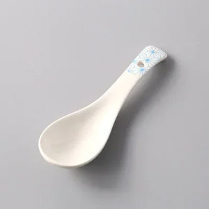 White Asian Soup Spoons | Classic Japanese Ceramic Spoon Tableware - 1 Pc