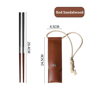 Collapsible Chopsticks with Hanging Bag | Metal Travel Foldable Portable Camping Chopstick Set